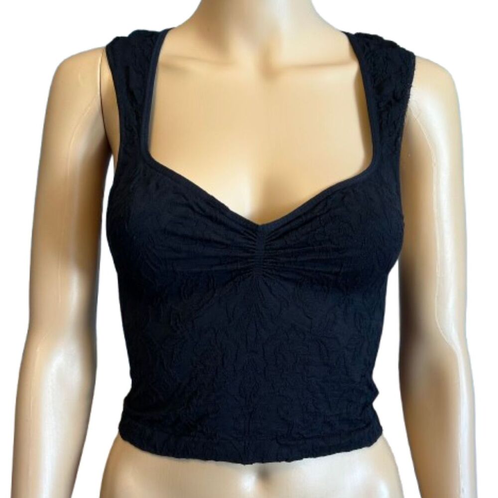🔥SALE IRR Free People Intimately Love Letter Sweetheart Cami Black size XS/S E61